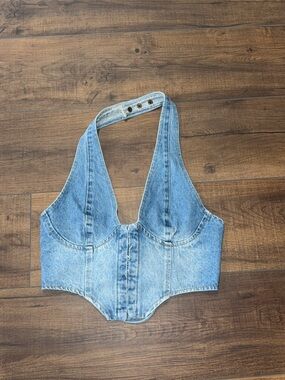 Edikted denim, corset style top